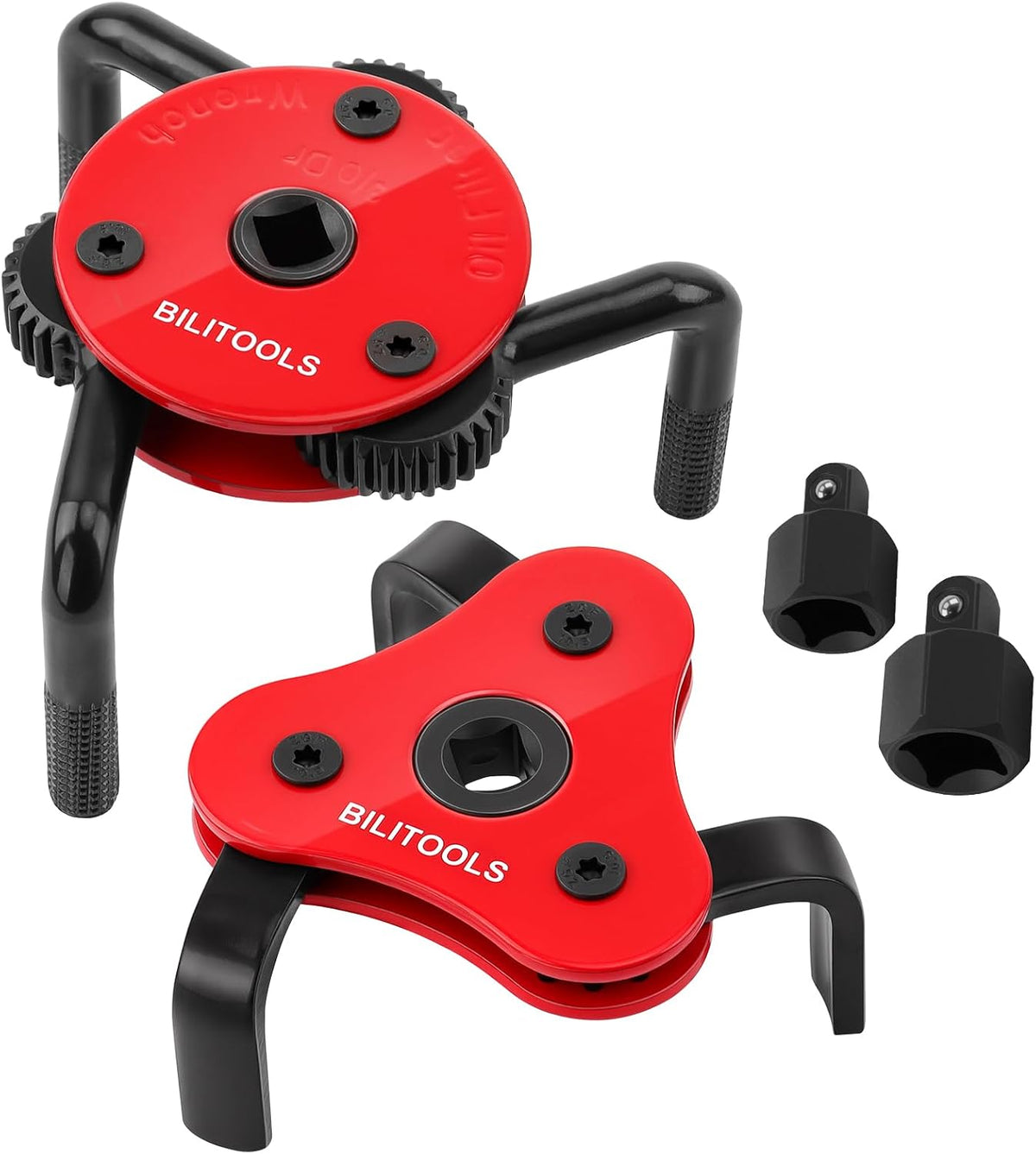 BILITOOLS Universal Adjustable 3-Jaw Oil Filter Wrench, 1/2-Inch Drive | Heavy-Duty Oil Filter Removal Tool, Fits 2-1/2 to 5-1/8 Inch Engine Filters for Cars, Trucks and SUVs