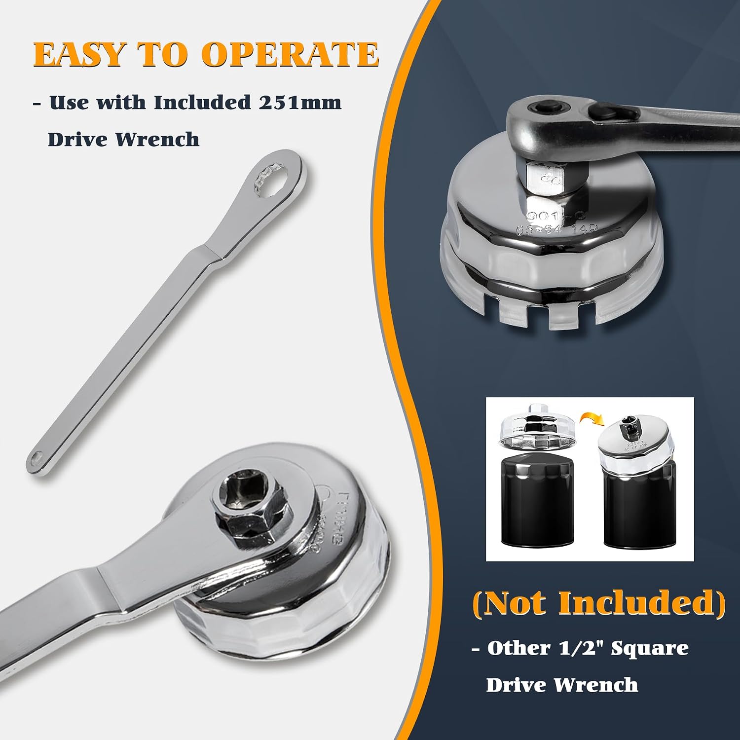 Oil Filter Wrench Set, 31PCS Oil Filter Socket Set 1/2 Inch Drive | Oil Filter Cap Removal Tool Stainless Steel 27mm 32mm 36mm 64mm-101mm Compatible with Volvo, BMW, Toyota, Honda, Nissan, etc