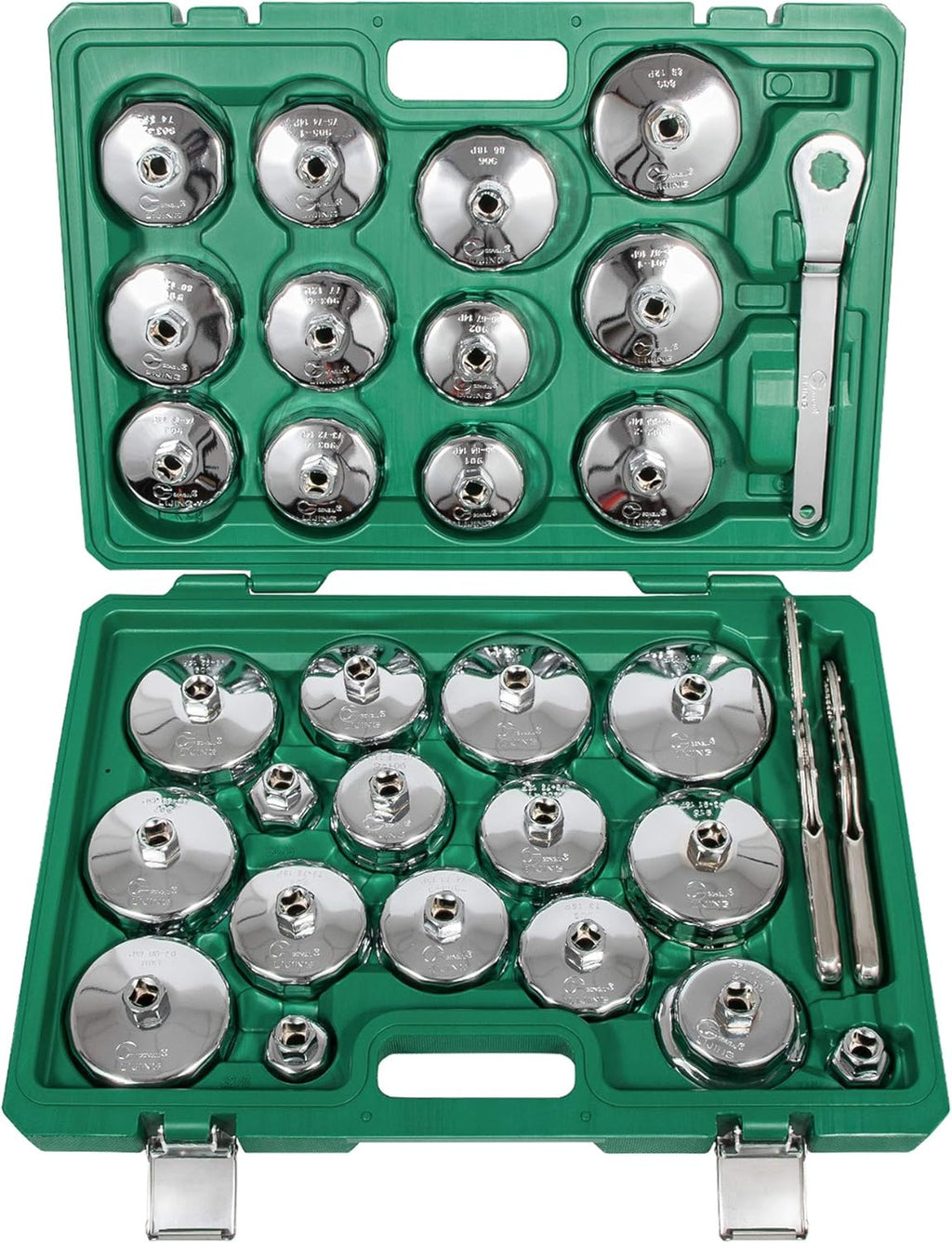 Oil Filter Wrench Set, 31PCS Oil Filter Socket Set 1/2 Inch Drive | Oil Filter Cap Removal Tool Stainless Steel 27mm 32mm 36mm 64mm-101mm Compatible with Volvo, BMW, Toyota, Honda, Nissan, etc