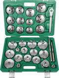 Oil Filter Wrench Set, 31PCS Oil Filter Socket Set 1/2 Inch Drive | Oil Filter Cap Removal Tool Stainless Steel 27mm 32mm 36mm 64mm-101mm Compatible with Volvo, BMW, Toyota, Honda, Nissan, etc
